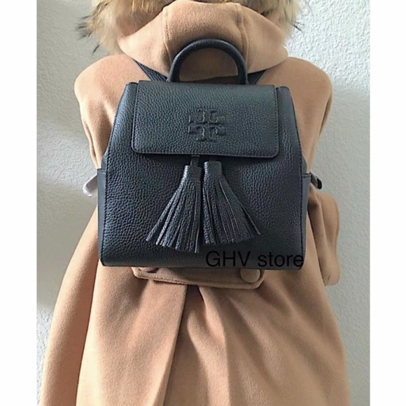 Tory Burch Thea Mini Backpack Black New Leather - Picture 2 of 11